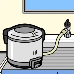コンロ・炊飯器を買い替える時は、ガス用ゴム管やガスコードも取り替えてくださいのイラスト
