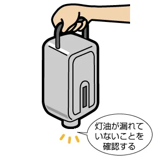 カートリッジタンクから灯油が漏れていないか確認する