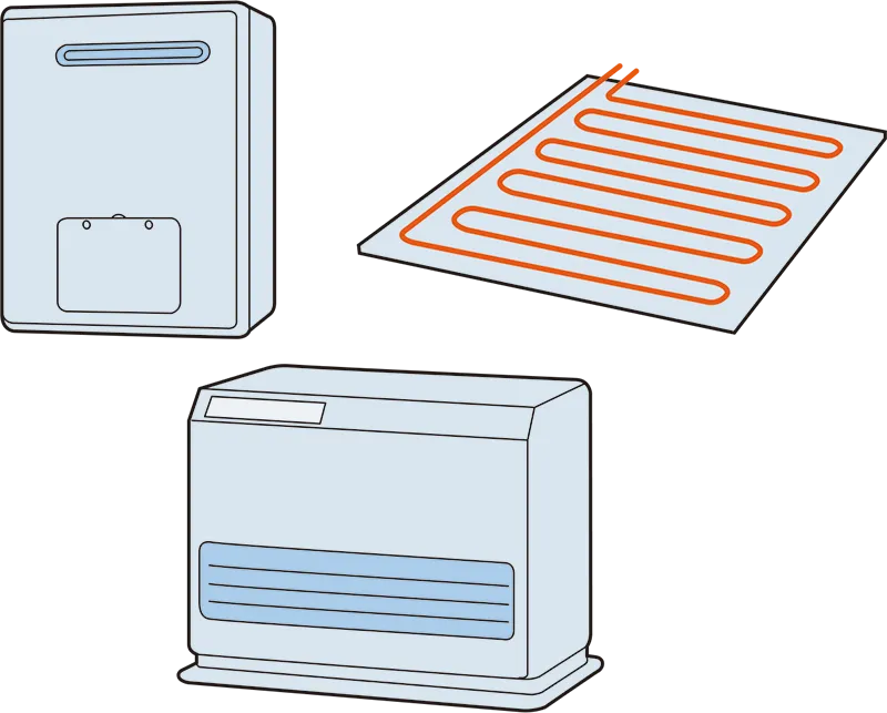 ガス温水給湯暖房システムのイラスト